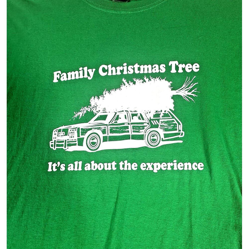 Christmas T Shirt 2XL Unisex Green Gildan Heavy Cotton Christmas Vacation Movie - Picture 2 of 8